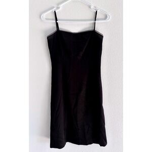 Vintage Dress Womens 2 Black Slip Satin Corset Whimsigoth 90s Romantic Punk Edgy